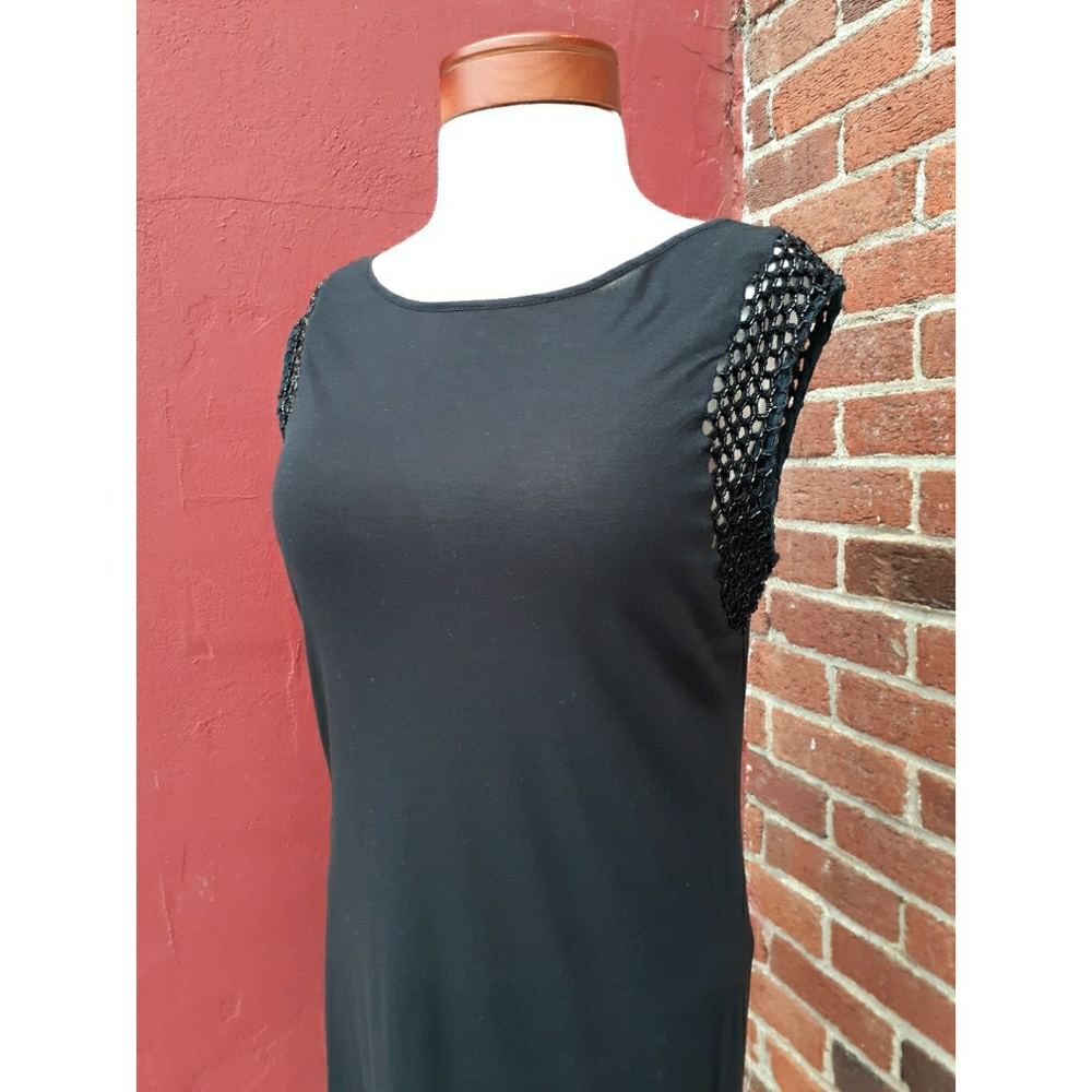 All Saints Eshi Vest Dress Fishnet Jeweled Little Black Dress Designer NWT 8